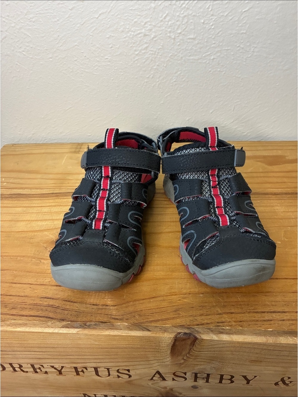 Kids Cat and Jack Black and Red Active Sandals